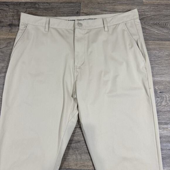 Rhone Pants Mens 38 Communter Tan Performance Stretch Slim - Picture 2 of 13